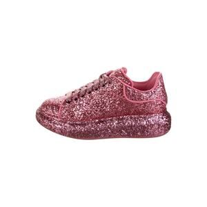 ALEXANDER MCQUEEN Oversized Pink Crystal Leather Sneakers Size 36